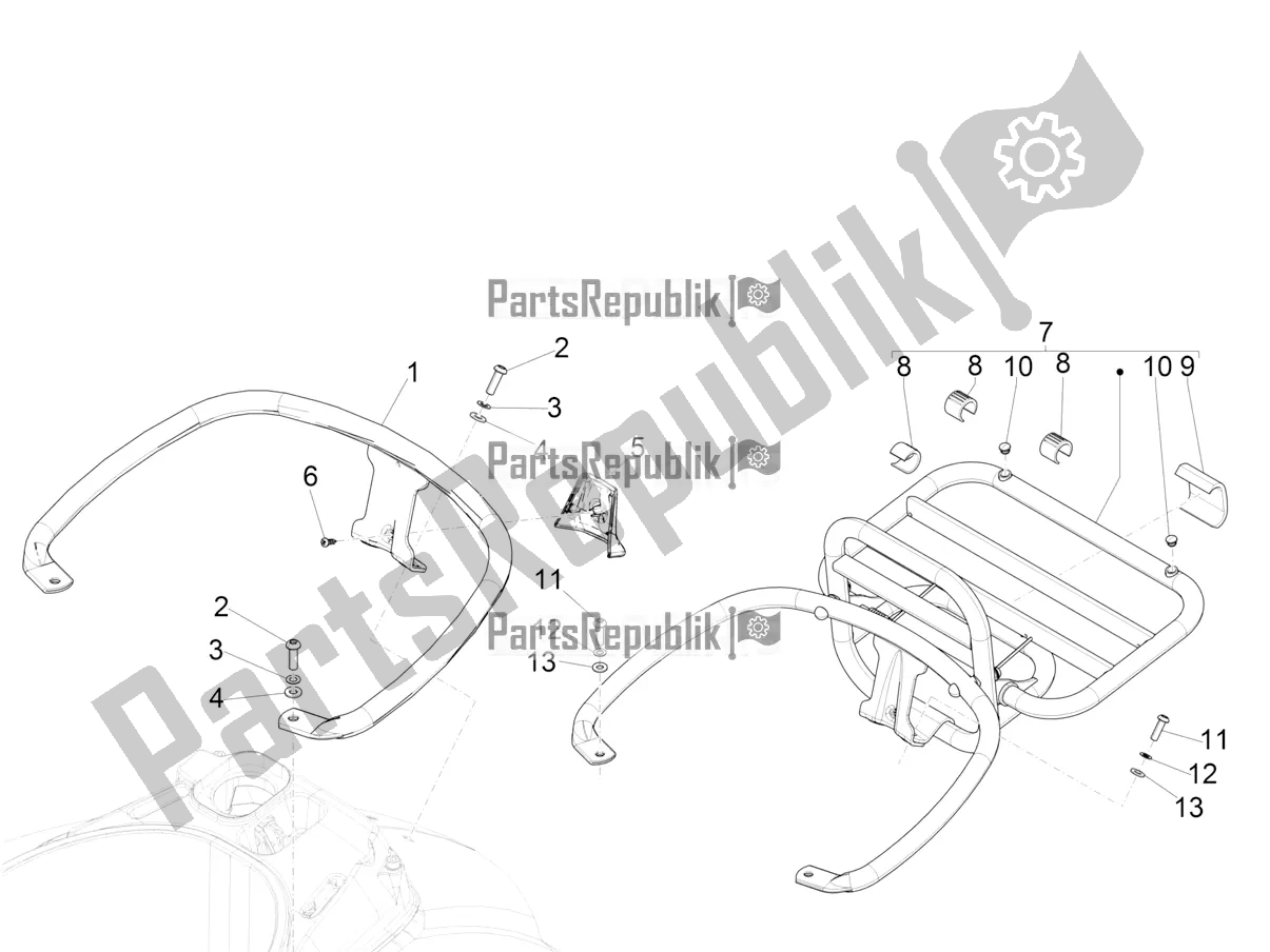 Todas las partes para Portaequipajes Trasero de Vespa GTS 125 ABS 2019