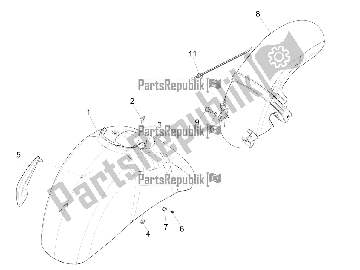 Tutte le parti per il Passaruota - Parafango del Vespa GTS 125 ABS 2019