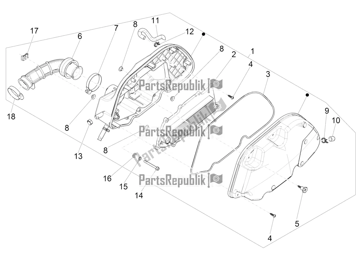 Todas las partes para Filtro De Aire de Vespa GTS 125 ABS 2021