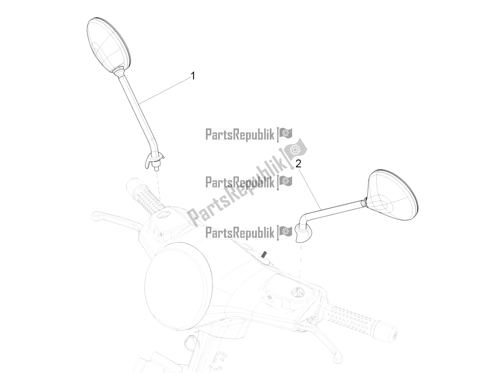 All parts for the Driving Mirror/s of the Vespa GTS 125 ABS 2021