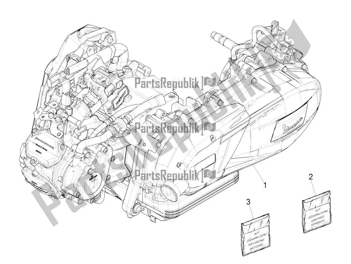 Todas las partes para Ensamblaje Del Motor de Vespa GTS 125 ABS 2021