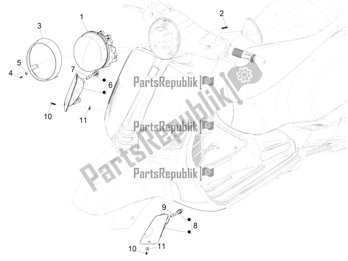 Todas las partes para Faros Delanteros - Luces Intermitentes de Vespa GTS 125 ABS 2021