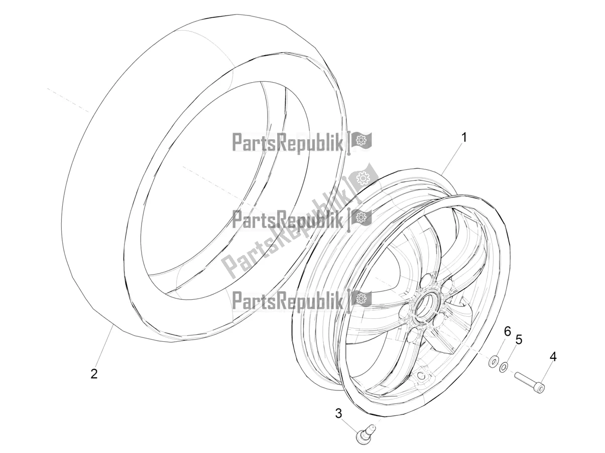 Toutes les pièces pour le Roue Avant du Vespa GTS 125 ABS 2021