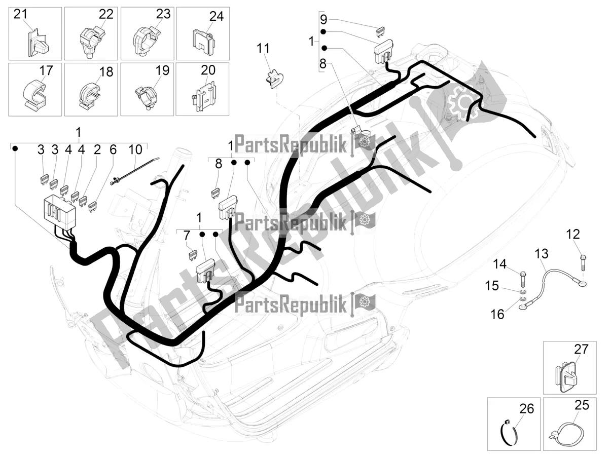 Toutes les pièces pour le Faisceau De Câbles Principal du Vespa GTS 125 ABS 2021