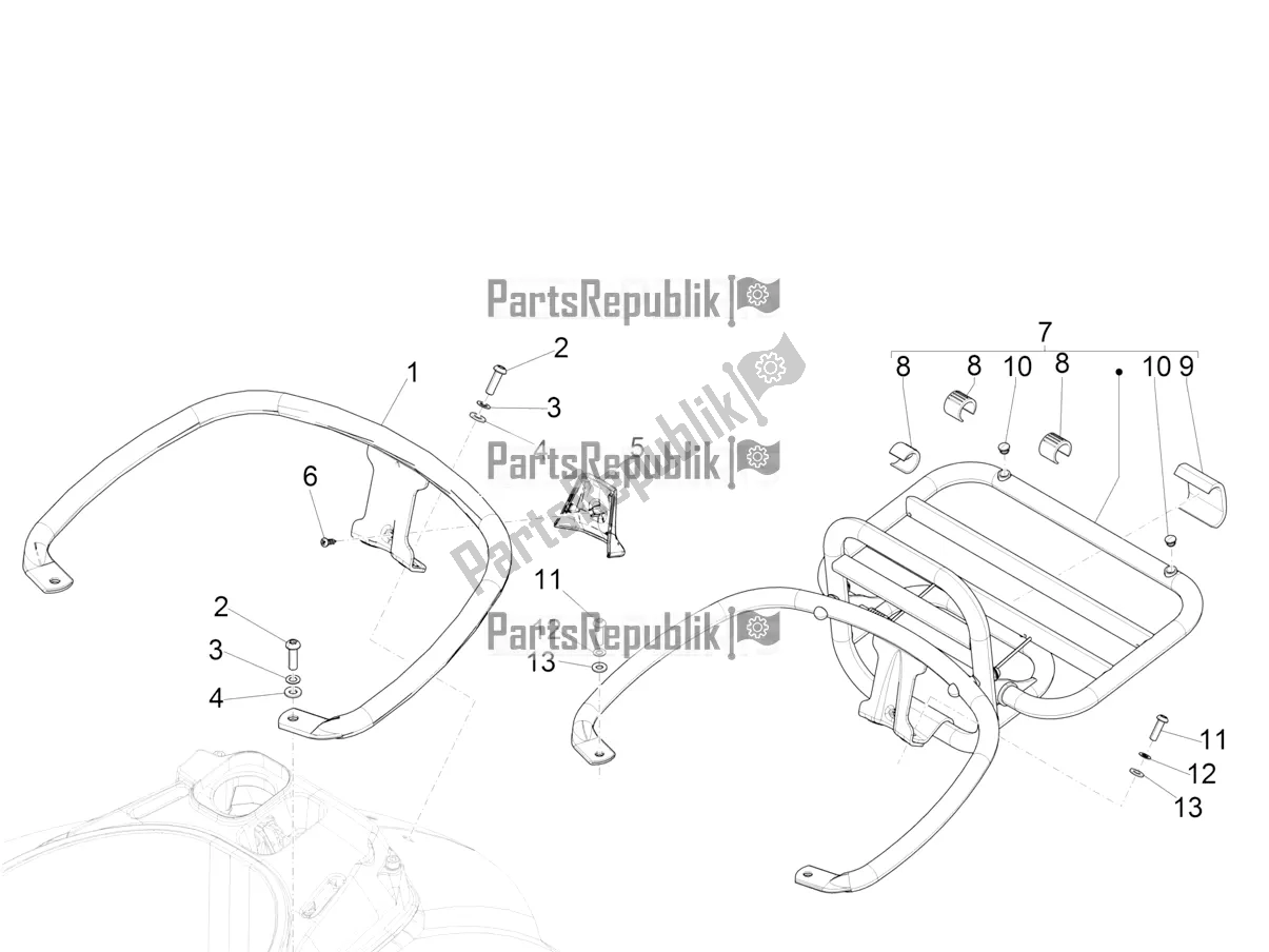 Wszystkie części do Tylny Baga? Nik Vespa GTS 125 ABS 2021