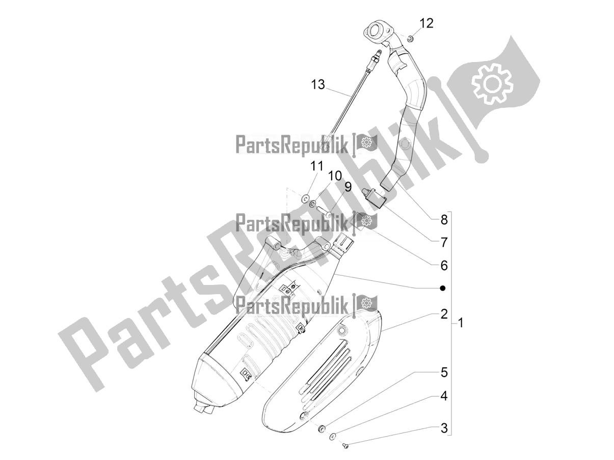 All parts for the Silencer of the Vespa GTS 125 ABS 2021