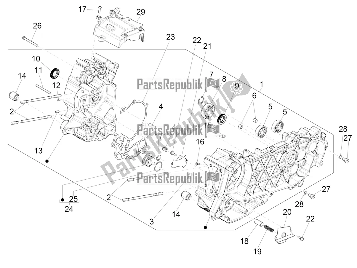 Toutes les pièces pour le Carter du Vespa GTS 125 ABS 2022