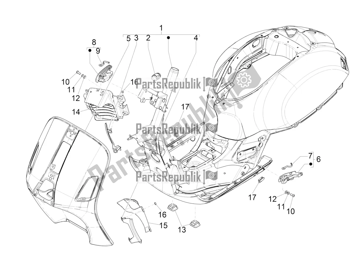 All parts for the Frame/bodywork of the Vespa GTS 125 ABS 2022