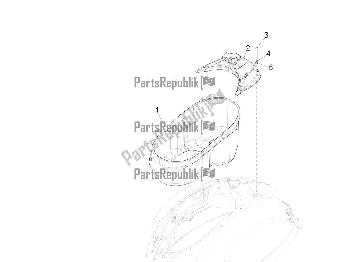 All parts for the Helmet Huosing - Undersaddle of the Vespa GTS 125 ABS 2022