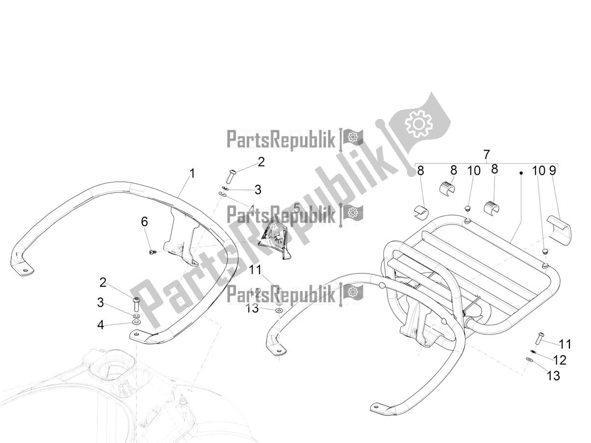 Todas las partes para Portaequipajes Trasero de Vespa GTS 125 ABS 2022