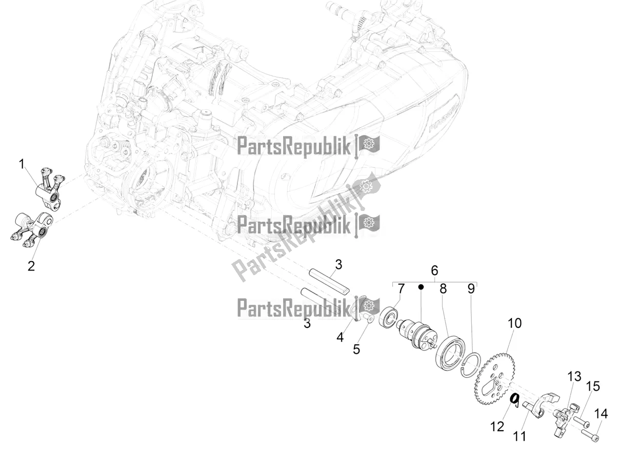 Todas las partes para Unidad De Soporte De Palancas Oscilantes de Vespa GTS 125 ABS 2022