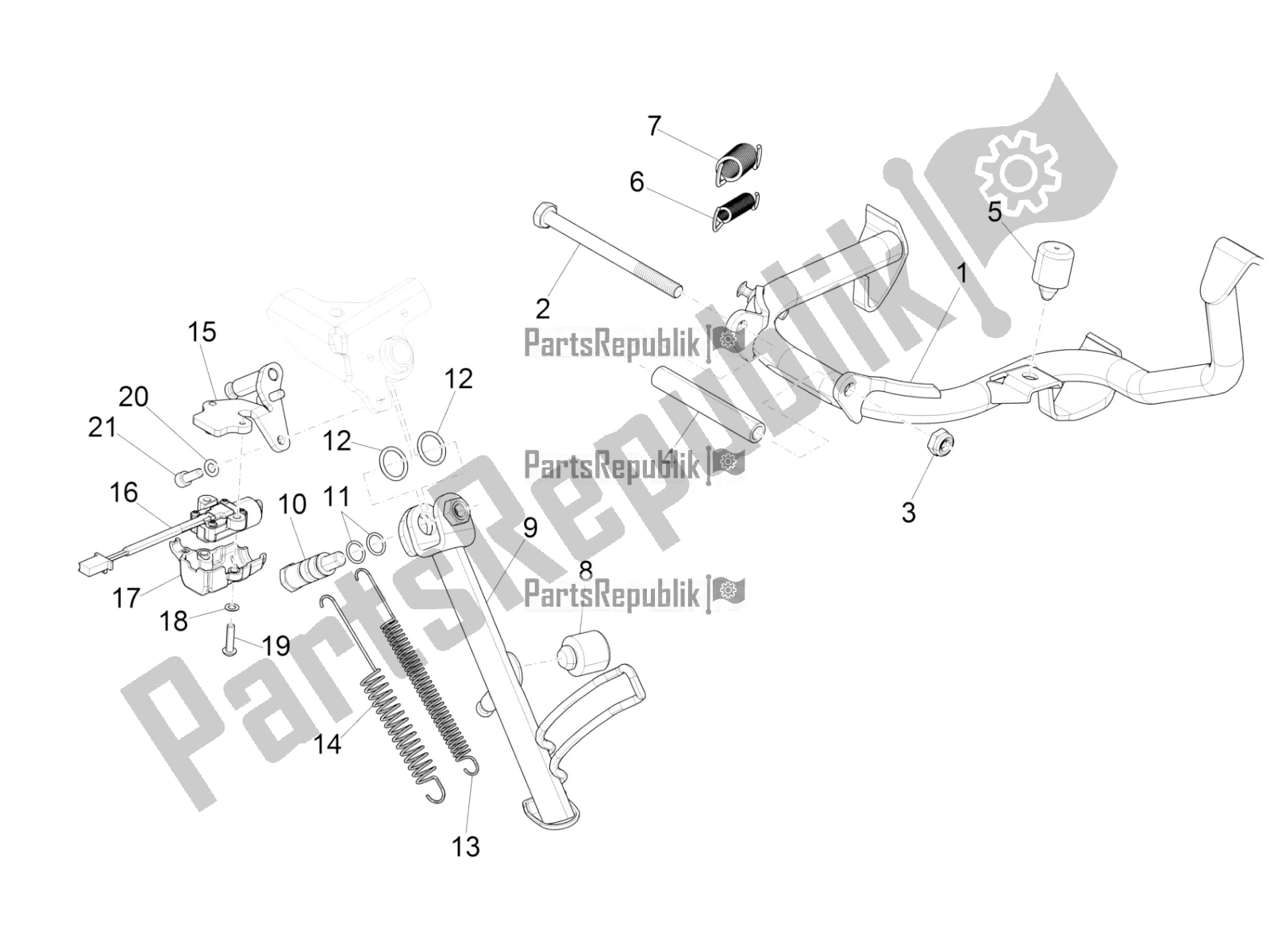 Todas las partes para Soporte / S de Vespa GTS 125 ABS 2022