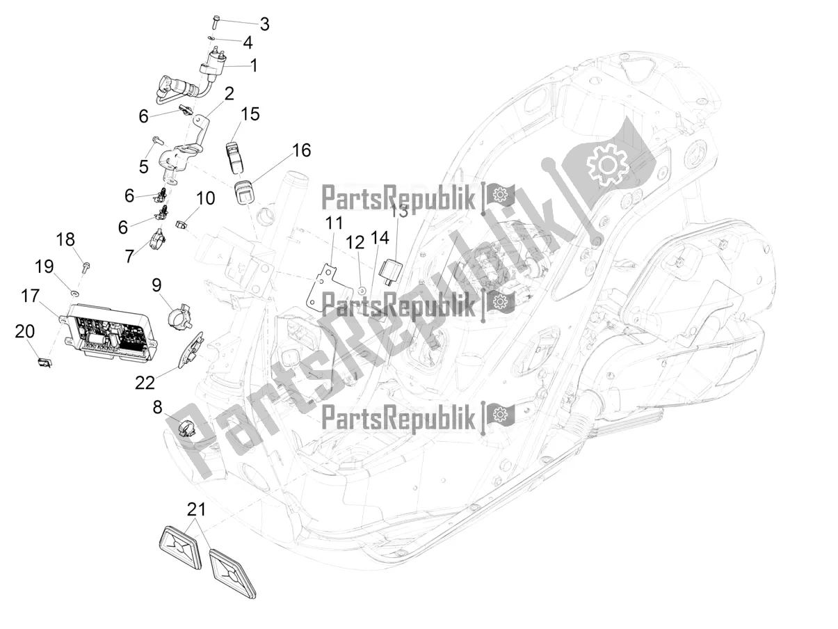 Tutte le parti per il Regolatori Di Tensione - Centraline Elettroniche (ecu) - H. T. Bobina del Vespa GTS 125 ABS 2022