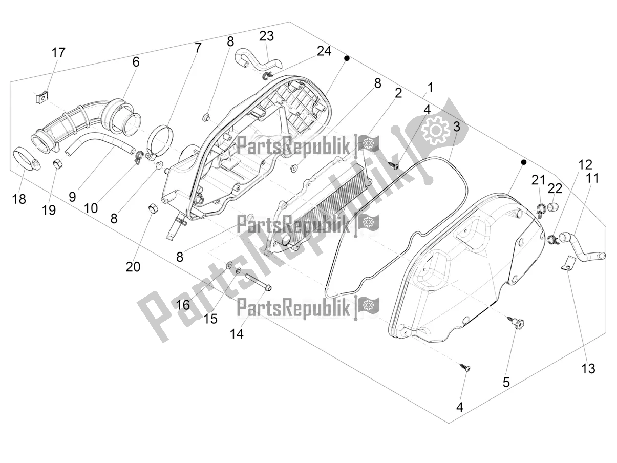 Toutes les pièces pour le Filtre à Air du Vespa GTS 125 /GTS Super 0 2016