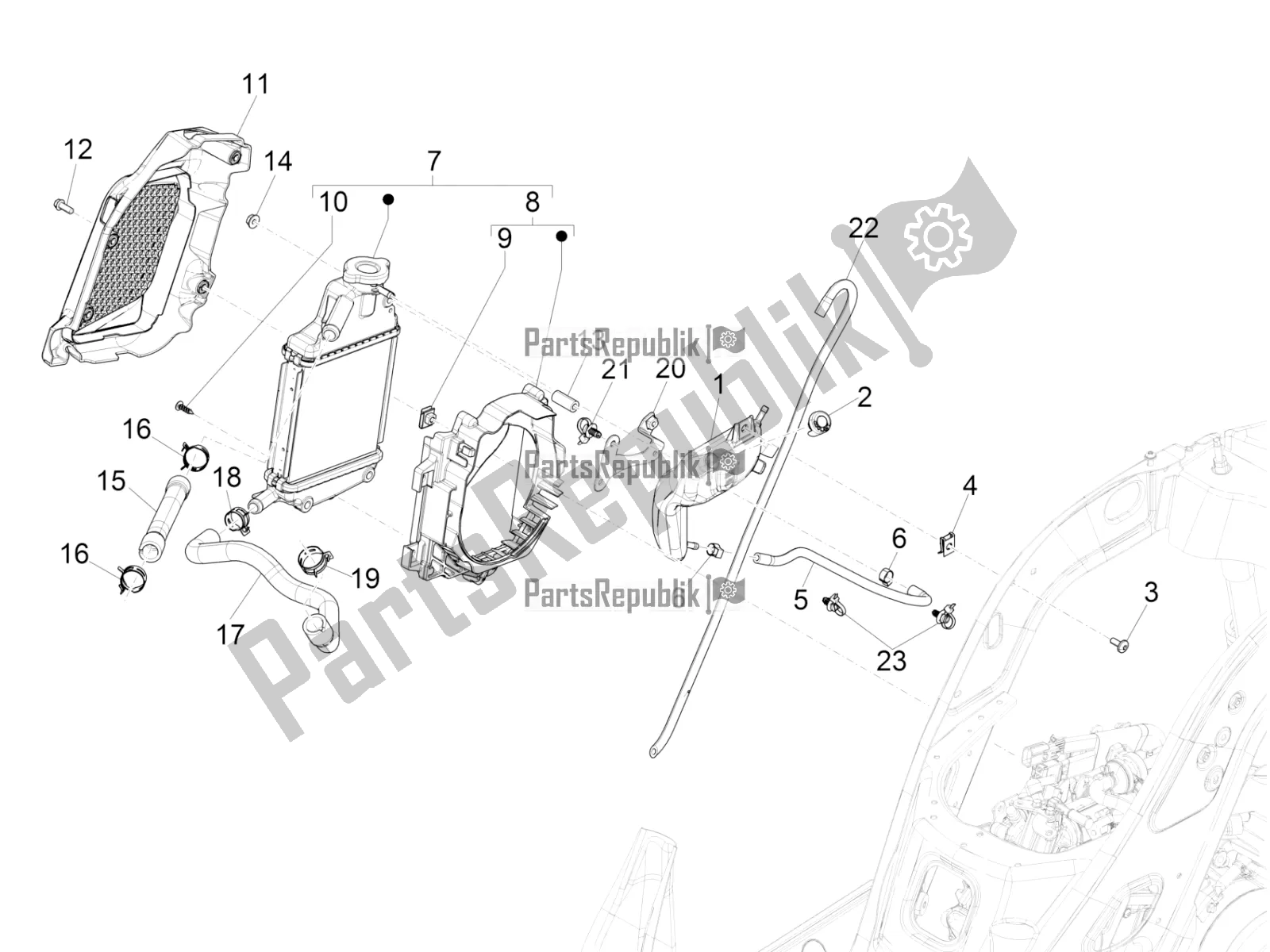 Todas las partes para Sistema De Refrigeración de Vespa GTS 125 /GTS Super 0 2016