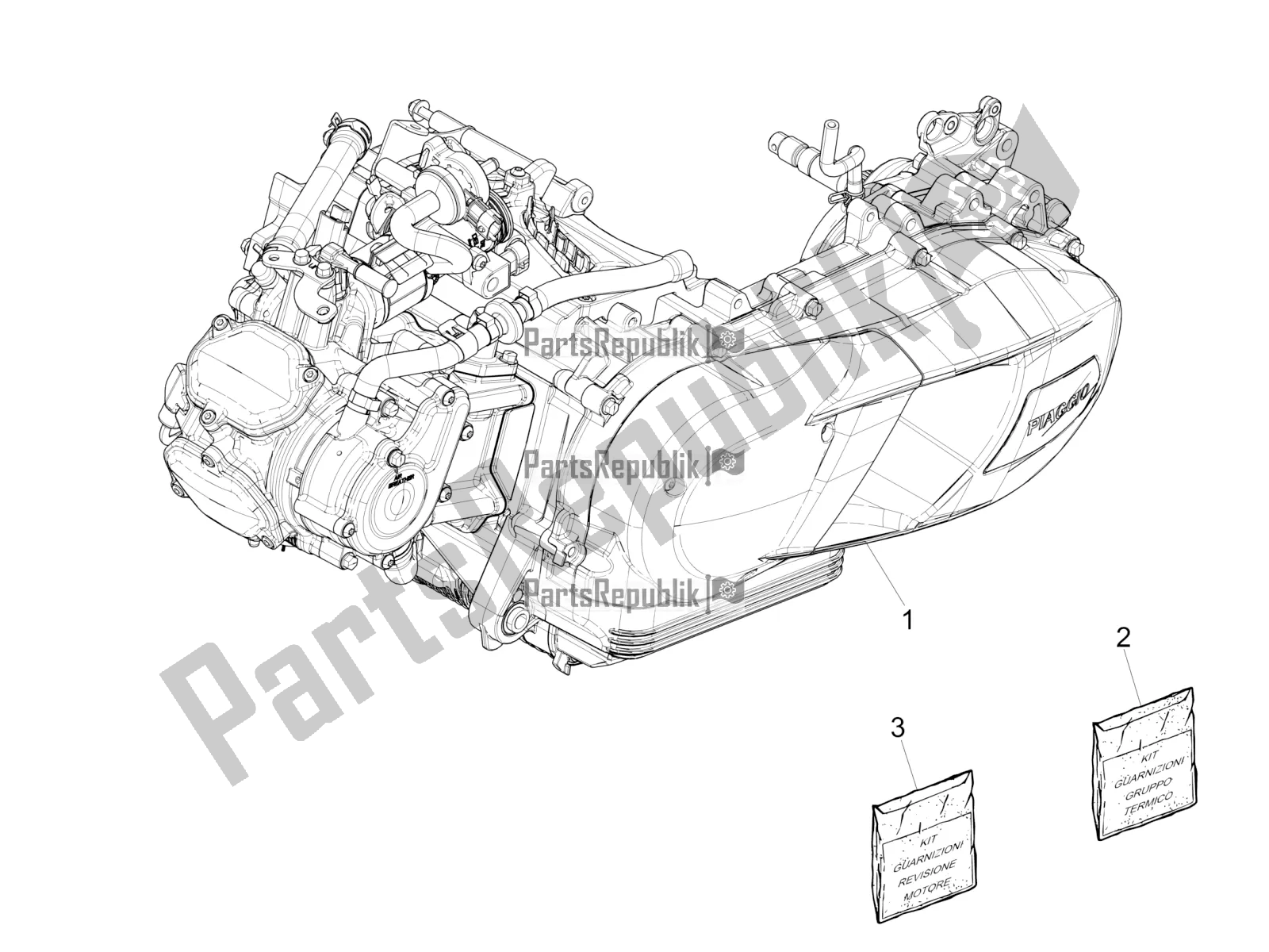 Todas las partes para Ensamblaje Del Motor de Vespa GTS 125 /GTS Super 0 2016