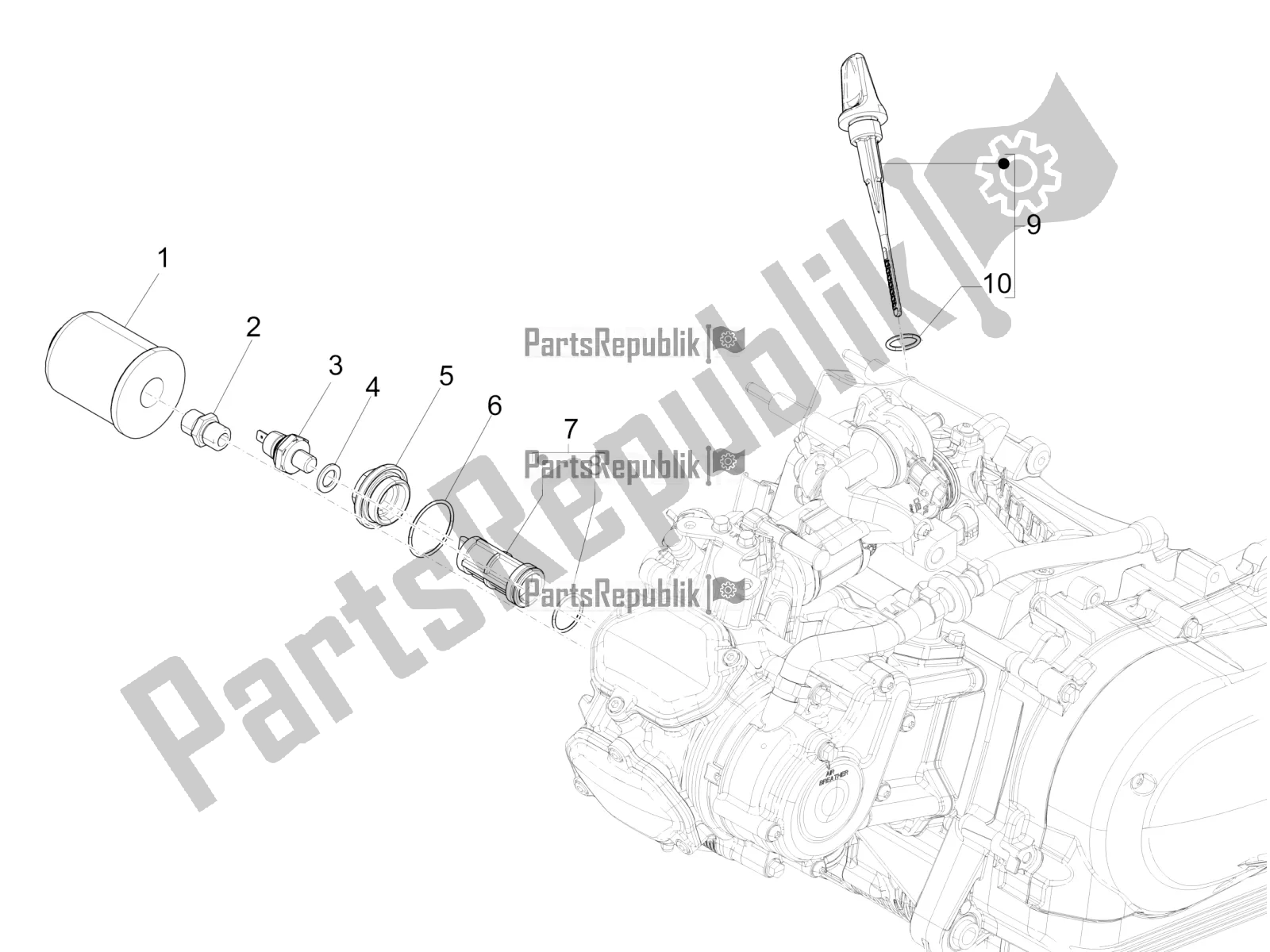 Toutes les pièces pour le Couvercle Magnéto Volant - Filtre à Huile du Vespa GTS 125 /GTS Super 0 2016