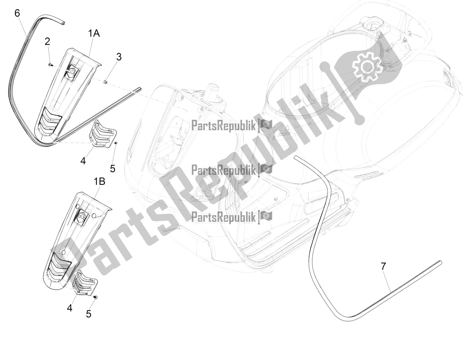 Todas las partes para Escudo Delantero de Vespa GTS 125 /GTS Super 0 2016