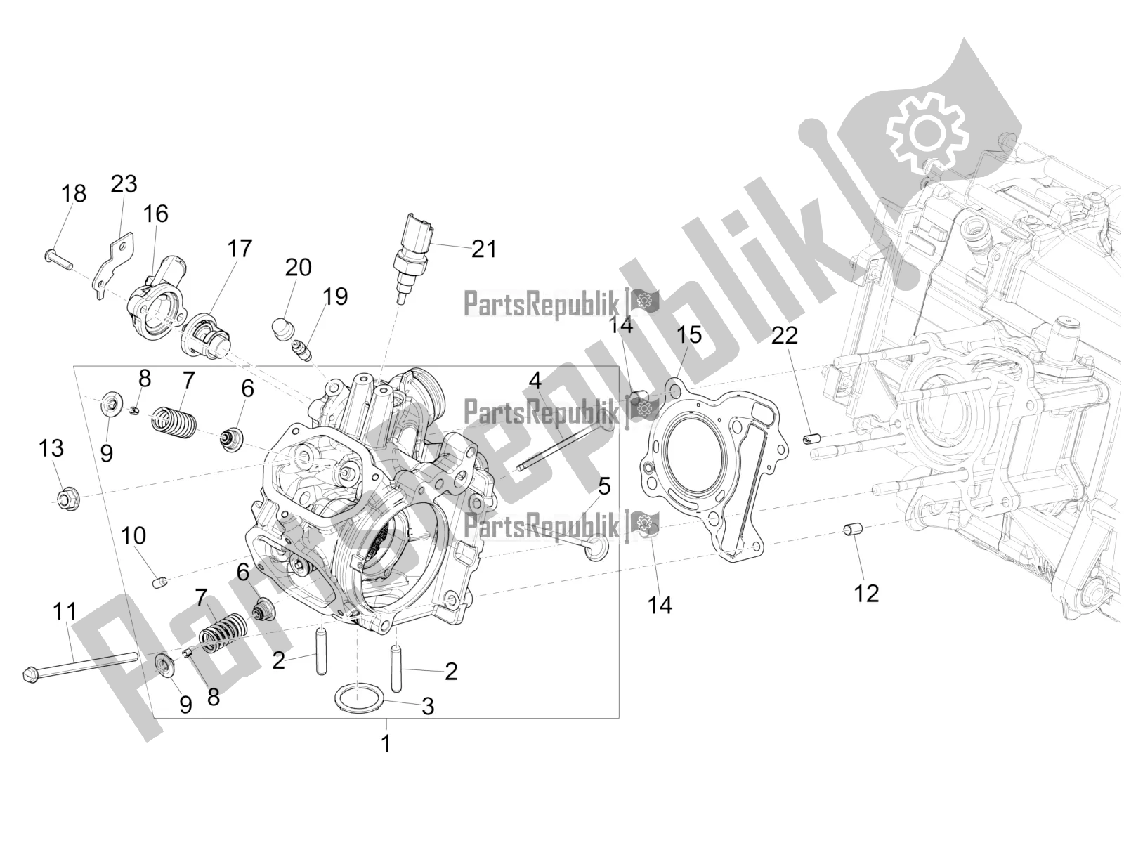 Todas las partes para Unidad Principal - Válvula de Vespa GTS 125 /GTS Super 0 2016