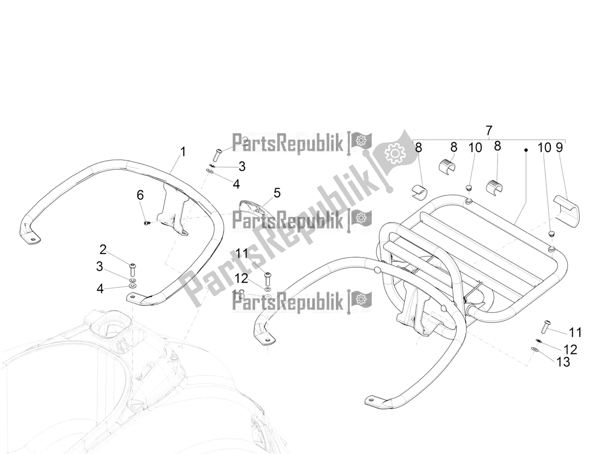 Todas las partes para Portaequipajes Trasero de Vespa GTS 125 /GTS Super 0 2016
