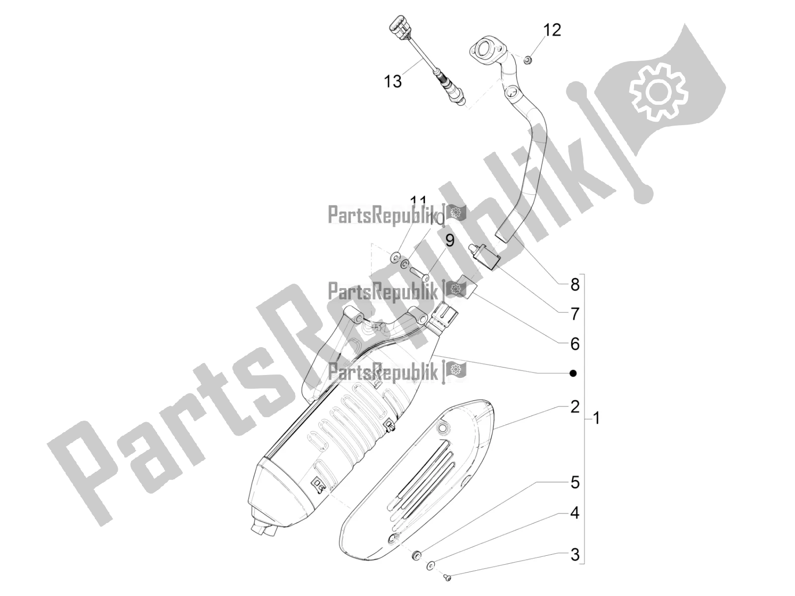 Todas las partes para Silenciador de Vespa GTS 125 /GTS Super 0 2016