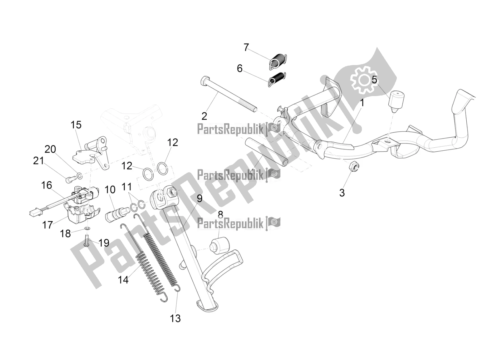 Todas las partes para Soporte / S de Vespa GTS 125 /GTS Super 0 2016