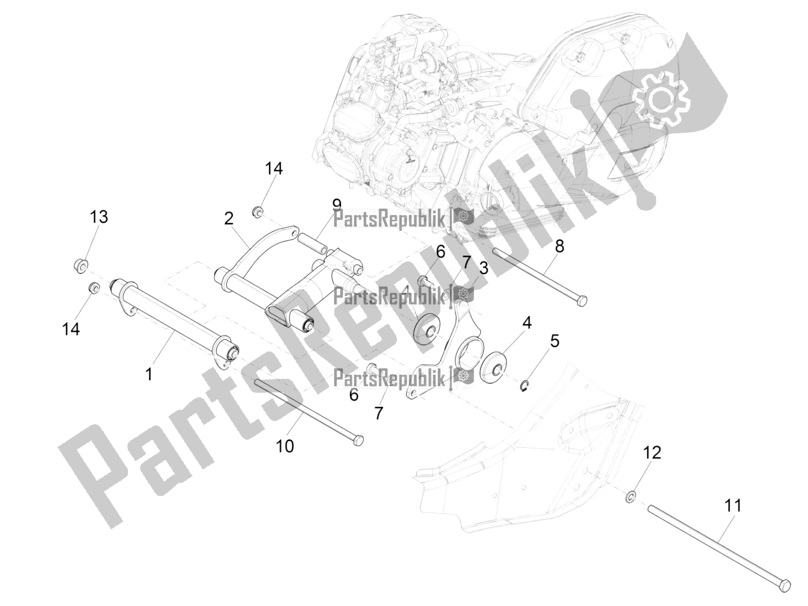 Todas las partes para Brazo Oscilante de Vespa GTS 125 /GTS Super 0 2016