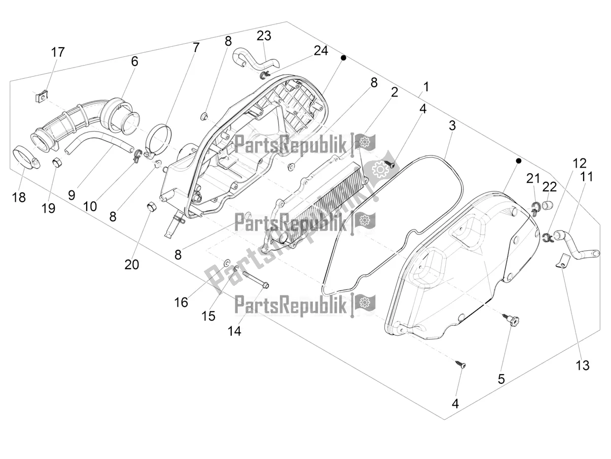 Toutes les pièces pour le Filtre à Air du Vespa GTS 125 /GTS Super 0 2017