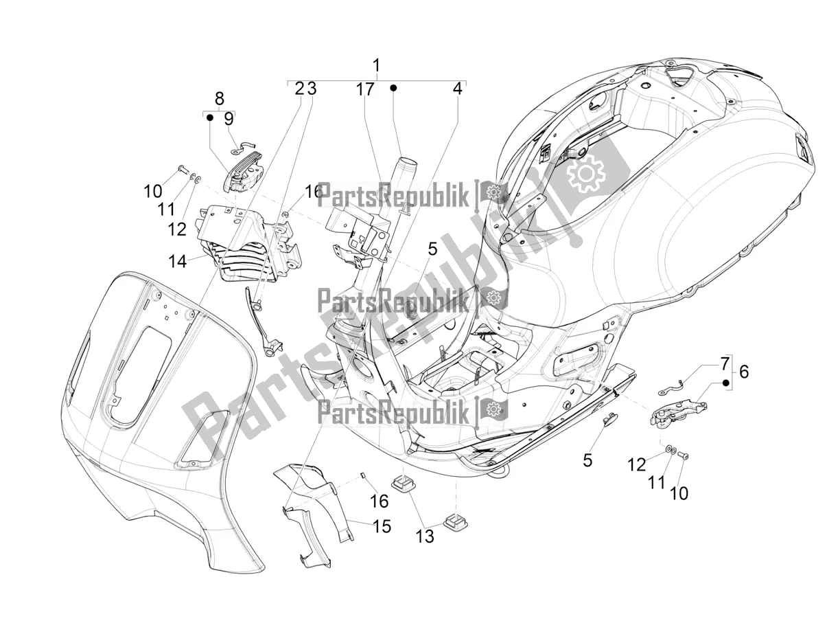 Toutes les pièces pour le Cadre / Carrosserie du Vespa GTS 125 /GTS Super 0 2017