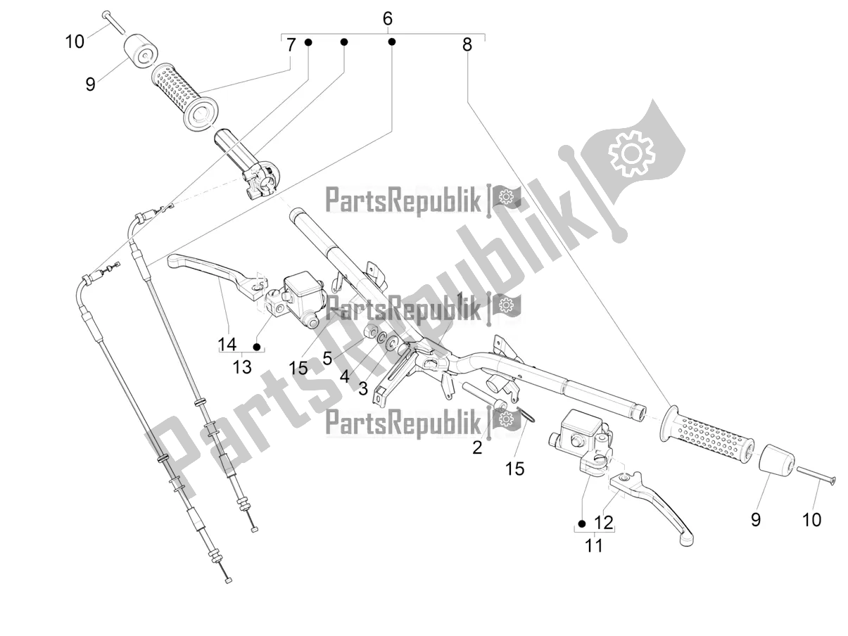 Toutes les pièces pour le Guidon - Master Cil. Du Vespa GTS 125 /GTS Super 0 2017