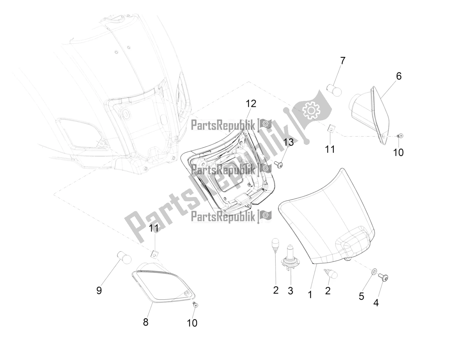 Toutes les pièces pour le Phares Arrière - Clignotants du Vespa GTS 125 /GTS Super 0 2017