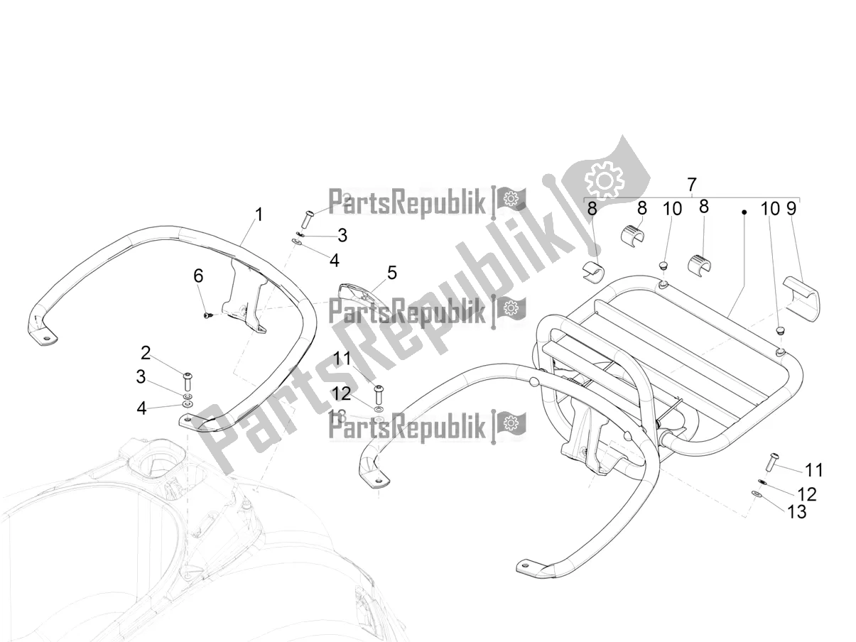 Todas las partes para Portaequipajes Trasero de Vespa GTS 125 /GTS Super 0 2017
