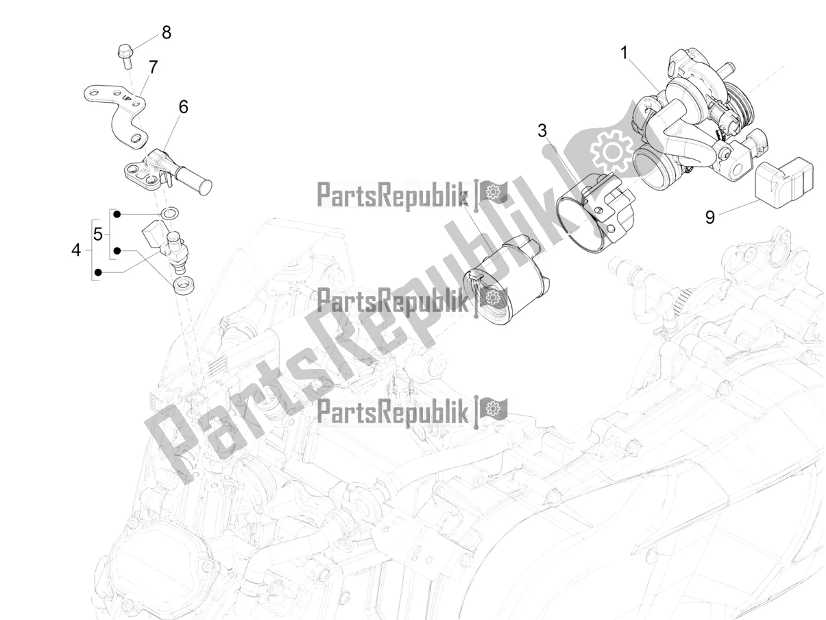 Todas las partes para Throttle Body - Injector - Induction Joint de Vespa GTS 125 /GTS Super 0 2017