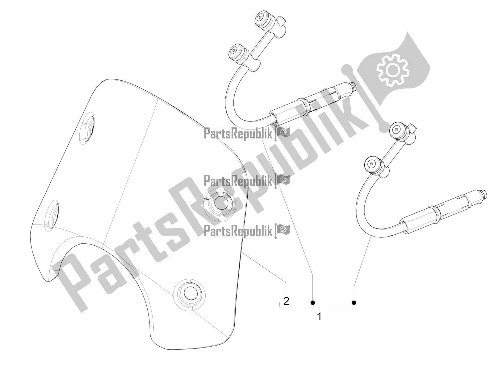 Toutes les pièces pour le Pare-brise - Verre du Vespa GTS 125 /GTS Super 0 2017