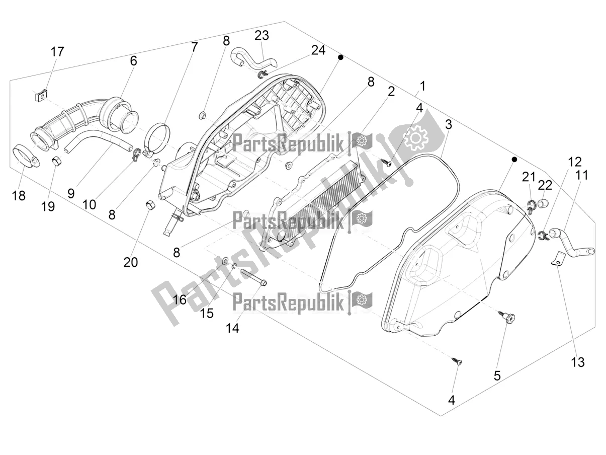 Toutes les pièces pour le Filtre à Air du Vespa GTS 125 /GTS Super 0 2018