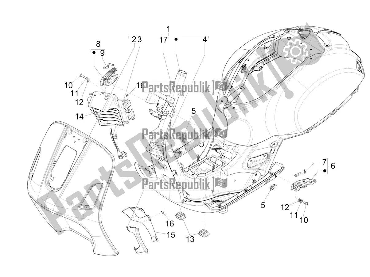 Toutes les pièces pour le Cadre / Carrosserie du Vespa GTS 125 /GTS Super 0 2018