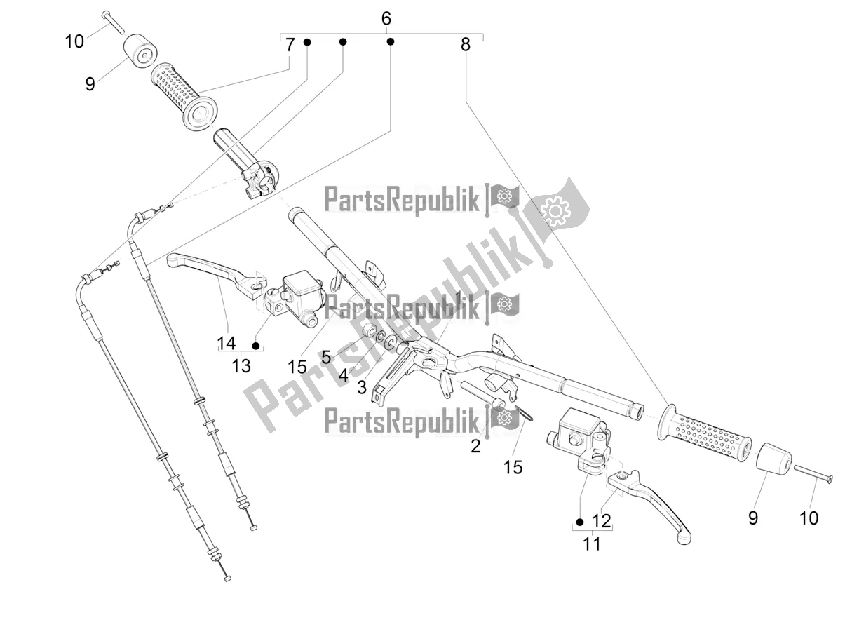 Toutes les pièces pour le Guidon - Master Cil. Du Vespa GTS 125 /GTS Super 0 2018