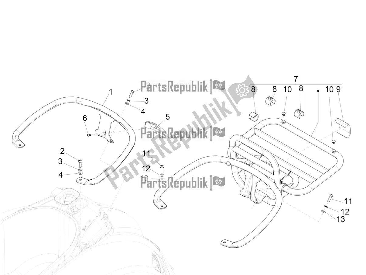 Todas las partes para Portaequipajes Trasero de Vespa GTS 125 /GTS Super 0 2018