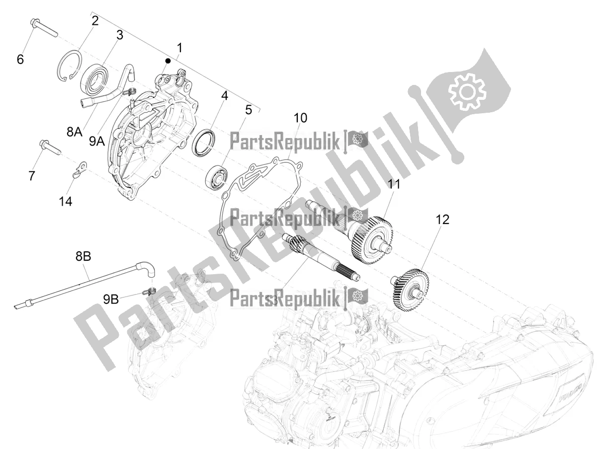 Todas las partes para Unidad De Reducción de Vespa GTS 125 /GTS Super 0 2018