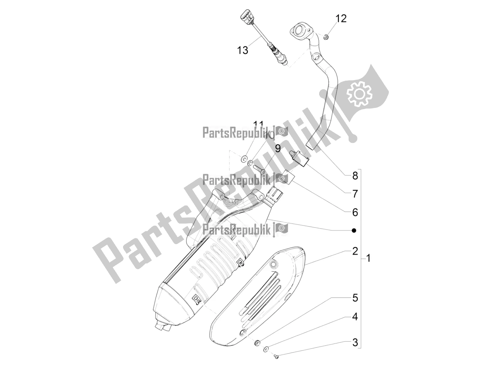 Todas las partes para Silenciador de Vespa GTS 125 /GTS Super 0 2018