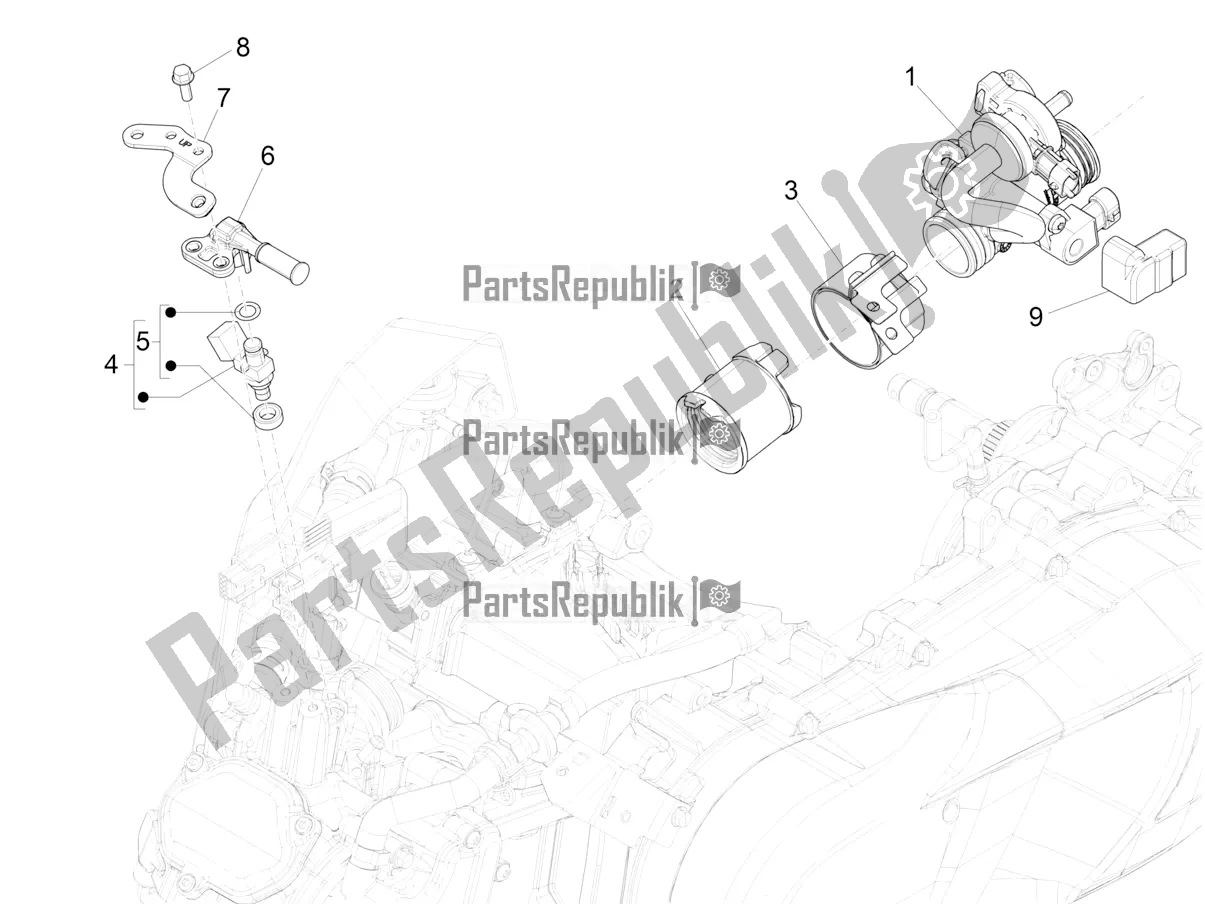 Todas las partes para Throttle Body - Injector - Induction Joint de Vespa GTS 125 /GTS Super 0 2018