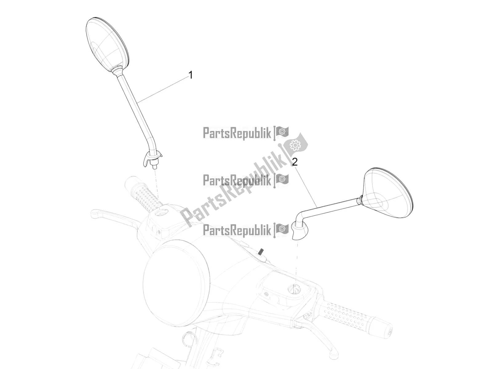 All parts for the Driving Mirror/s of the Vespa GTS 125 Super ABS 2018