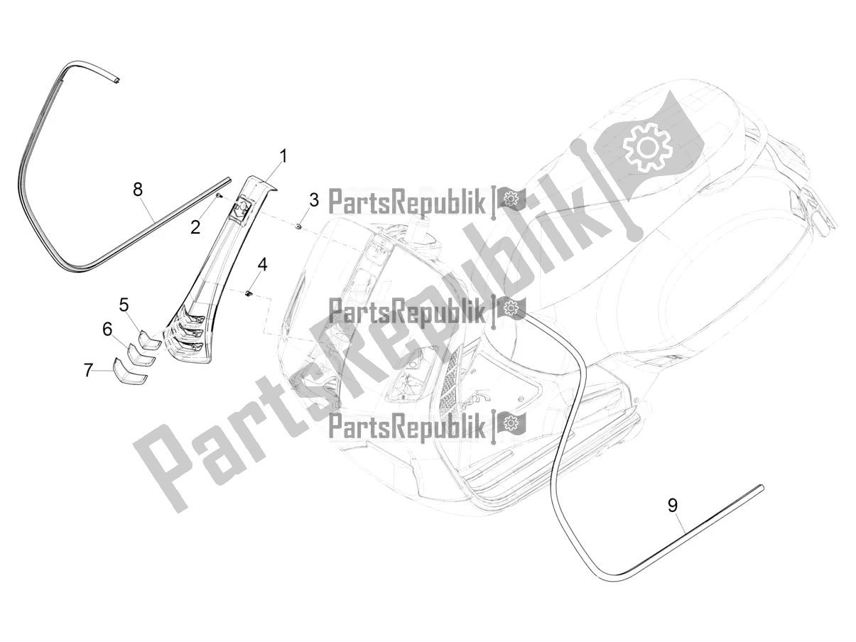 Wszystkie części do Os? Ona Przednia Vespa GTS 125 Super ABS 2018