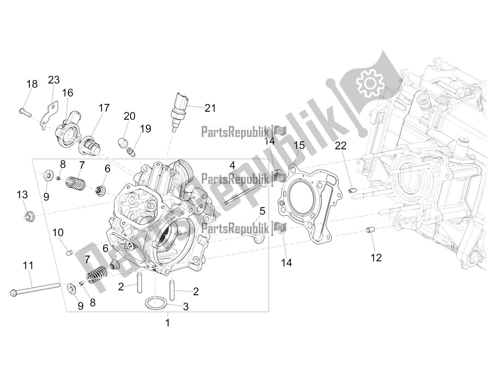 All parts for the Head Unit - Valve of the Vespa GTS 125 Super ABS 2018