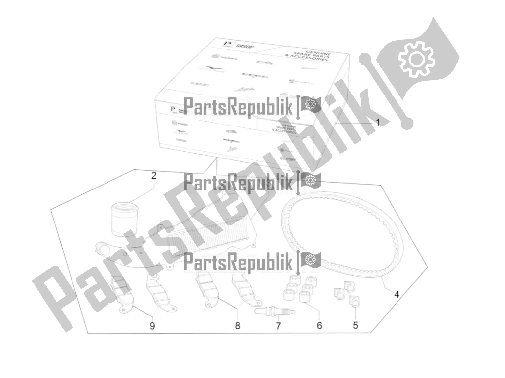 Wszystkie części do Komplett Szerviz Készlet Vespa GTS 125 Super ABS 2018