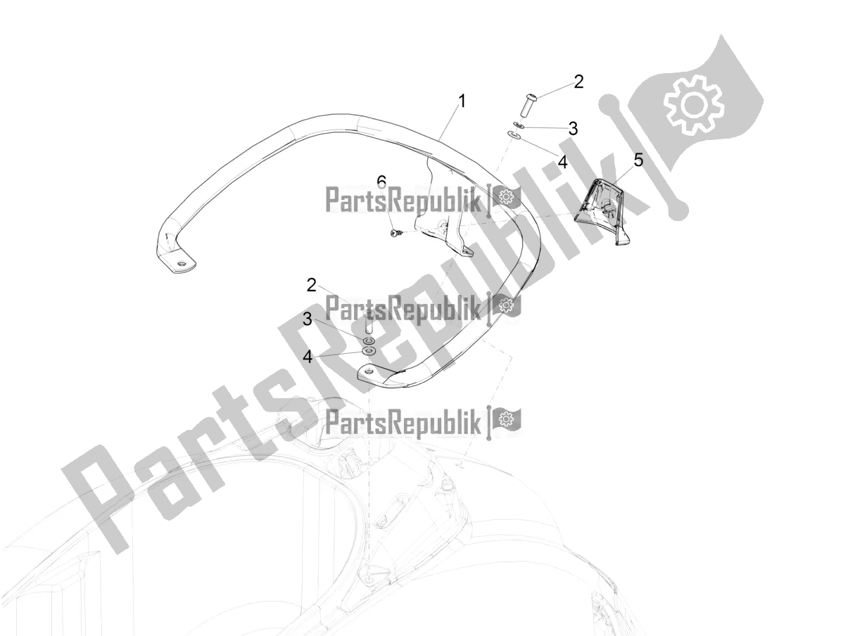 Todas as partes de Bagageiro Traseiro do Vespa GTS 125 Super ABS 2019