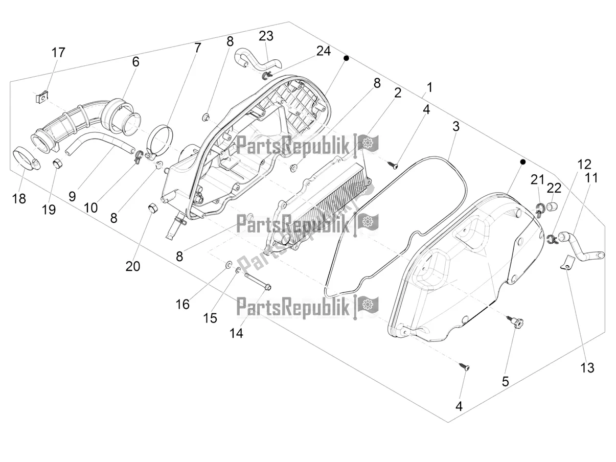 Wszystkie części do Filtr Powietrza Vespa GTS 125 Super ABS 2020