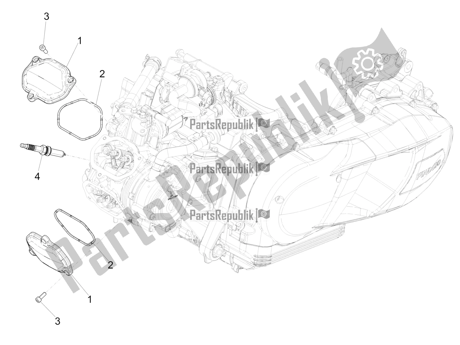Alle onderdelen voor de Kleppendeksel van de Vespa GTS 125 Super ABS 2020