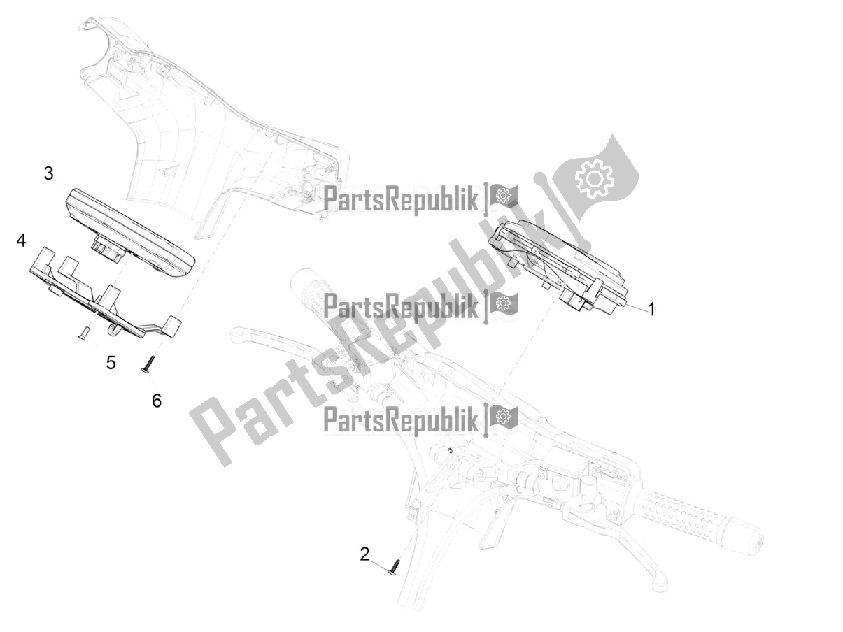 Tutte le parti per il Combinazione Metro - Cruscotto del Vespa GTS 125 Super ABS 2020