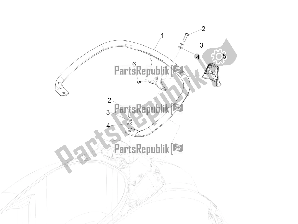 Tutte le parti per il Portapacchi Posteriore del Vespa GTS 125 Super ABS 2020